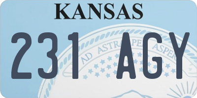 KS license plate 231AGY