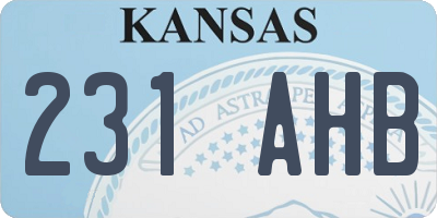 KS license plate 231AHB