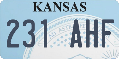 KS license plate 231AHF