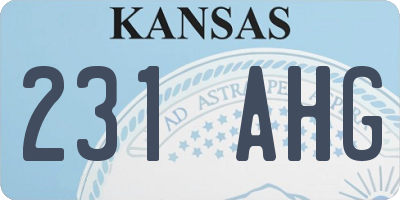 KS license plate 231AHG