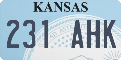 KS license plate 231AHK