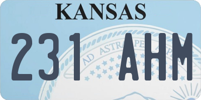 KS license plate 231AHM
