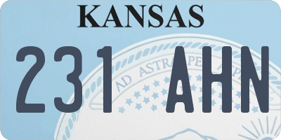 KS license plate 231AHN