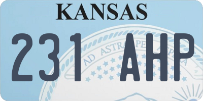KS license plate 231AHP
