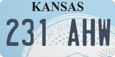 KS license plate 231AHW