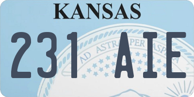 KS license plate 231AIE