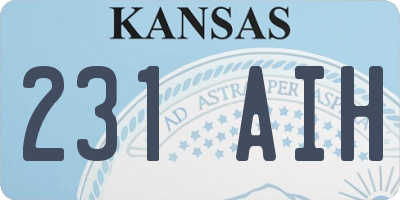 KS license plate 231AIH