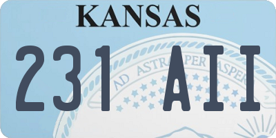 KS license plate 231AII