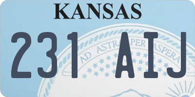 KS license plate 231AIJ