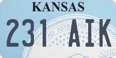 KS license plate 231AIK