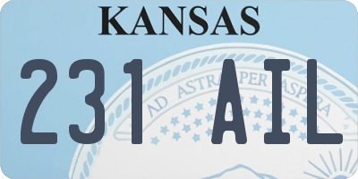 KS license plate 231AIL