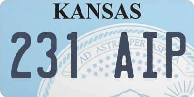 KS license plate 231AIP