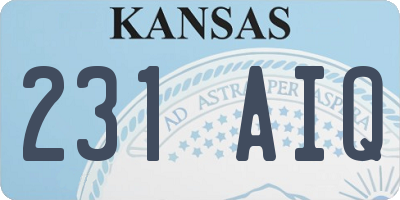 KS license plate 231AIQ