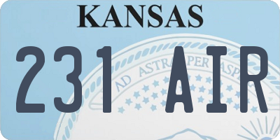 KS license plate 231AIR