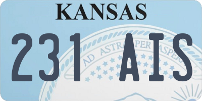 KS license plate 231AIS