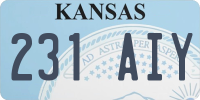 KS license plate 231AIY
