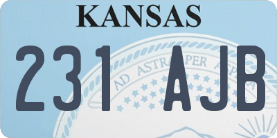 KS license plate 231AJB