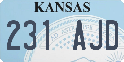 KS license plate 231AJD