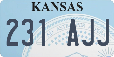 KS license plate 231AJJ