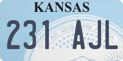 KS license plate 231AJL