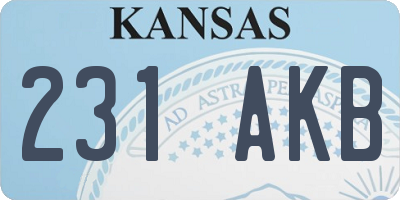 KS license plate 231AKB