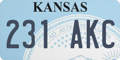 KS license plate 231AKC
