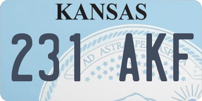 KS license plate 231AKF