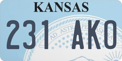 KS license plate 231AKO