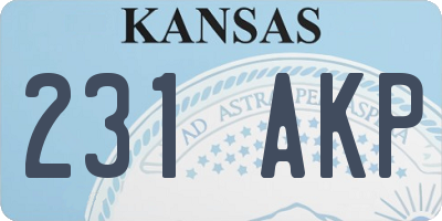 KS license plate 231AKP