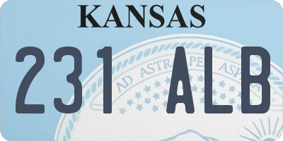 KS license plate 231ALB