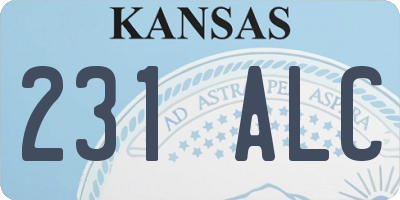 KS license plate 231ALC