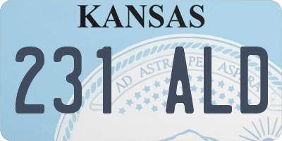KS license plate 231ALD