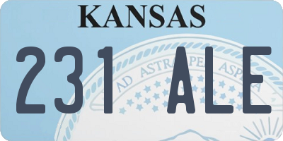KS license plate 231ALE