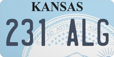 KS license plate 231ALG