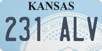 KS license plate 231ALV