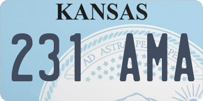 KS license plate 231AMA