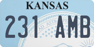 KS license plate 231AMB
