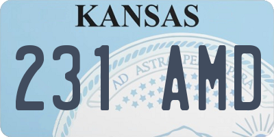 KS license plate 231AMD