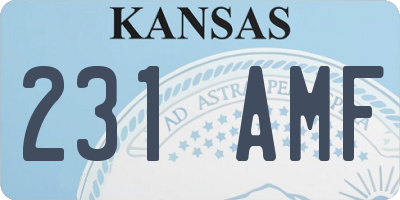 KS license plate 231AMF