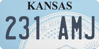 KS license plate 231AMJ
