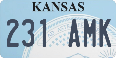 KS license plate 231AMK