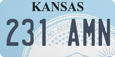KS license plate 231AMN