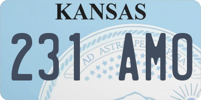 KS license plate 231AMO