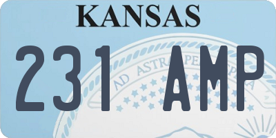 KS license plate 231AMP
