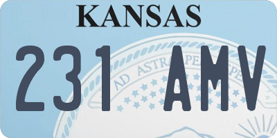 KS license plate 231AMV