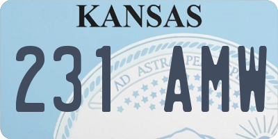 KS license plate 231AMW