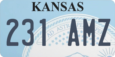 KS license plate 231AMZ