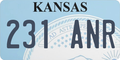 KS license plate 231ANR