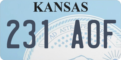KS license plate 231AOF