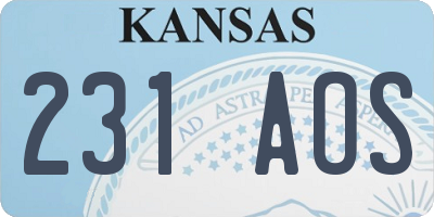 KS license plate 231AOS